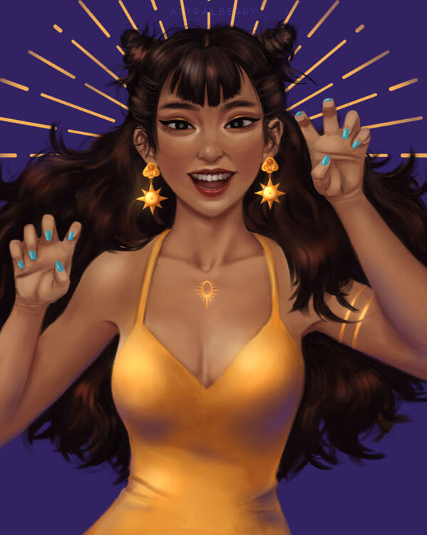 A girl representing the Leo sign